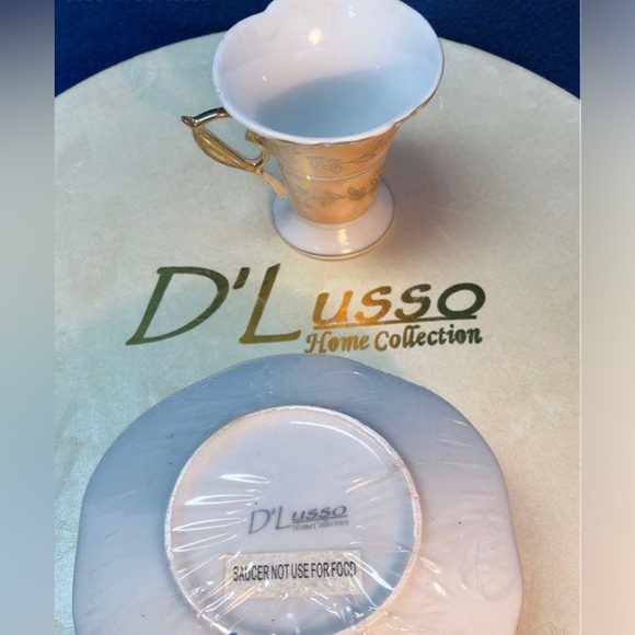 NIB D'Lusso Gold Design 12-Piece Home Collection Demitasse Espresso Set. NEW - Picture 2 of 11